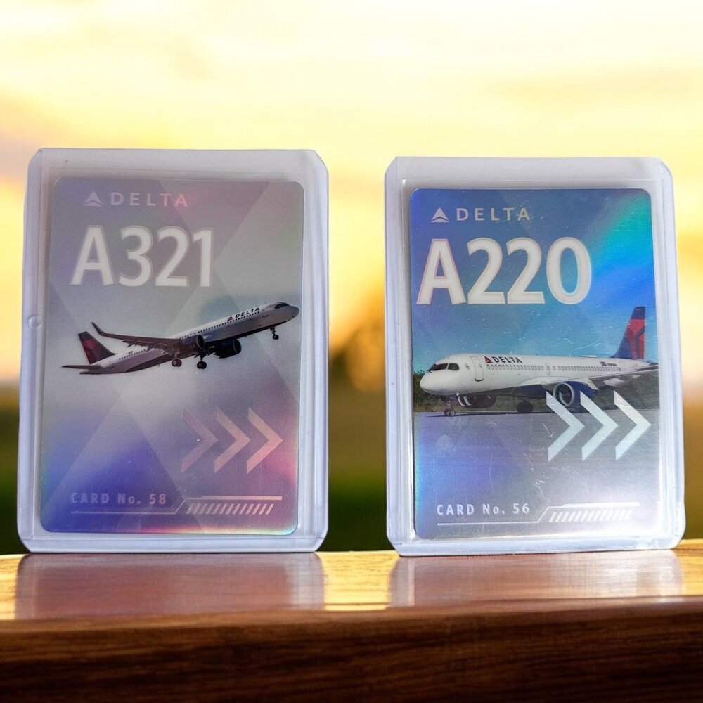 Delta Airlines Pilot Trading Cards Airbus A220 & A321 Set Of 2 New